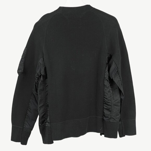 Sacai Black Cotton Sponge Sweat MA-1 Pullover - Picture 3 of 13